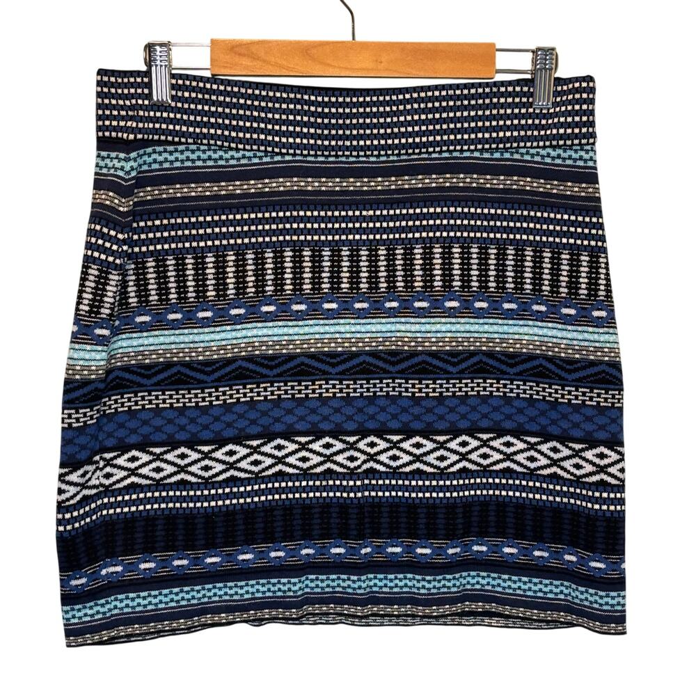 Krimson Klover Blue Merino Wool Blend Knit Mini Skirt - size Large